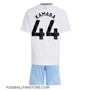 Aston Villa Boubacar Kamara #44 Replik Auswärtstrikot Kinder 2024-25 Kurzarm (+ Kurze Hosen)